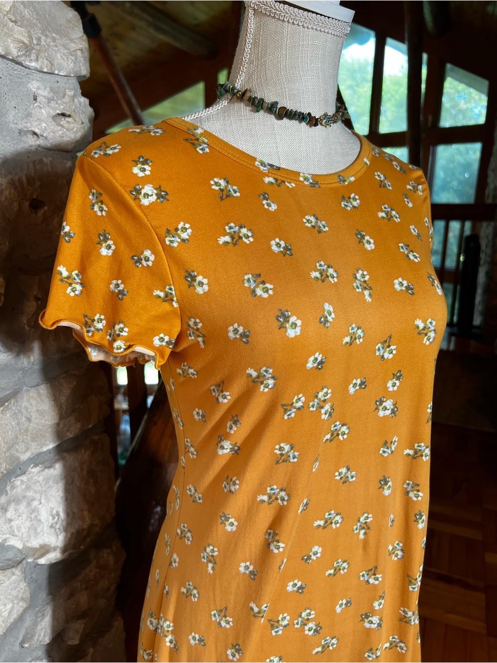 Women’s Mustard Floral Short-Sleeve Tee